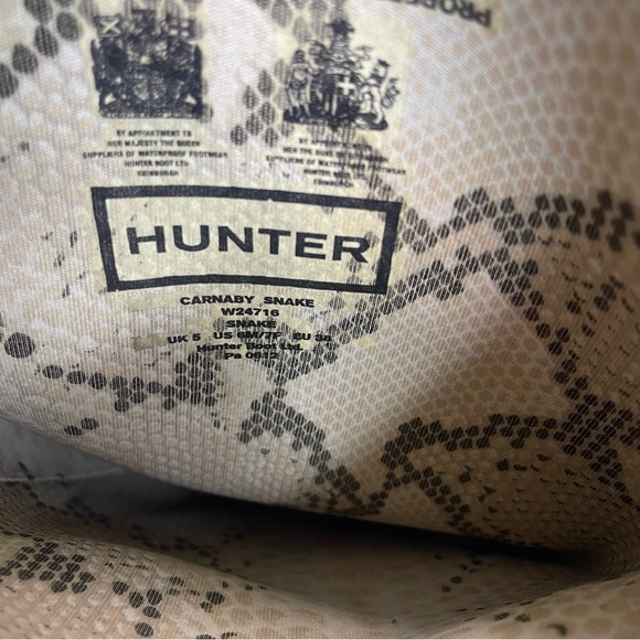 Hunter Carnaby Snake Python Print Rain Boots Sz 6M / 7W - Picture 9 of 9
